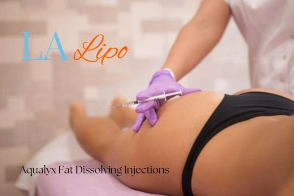 Woman having fat dissolving injections Greater London (Greenwich) on thighs