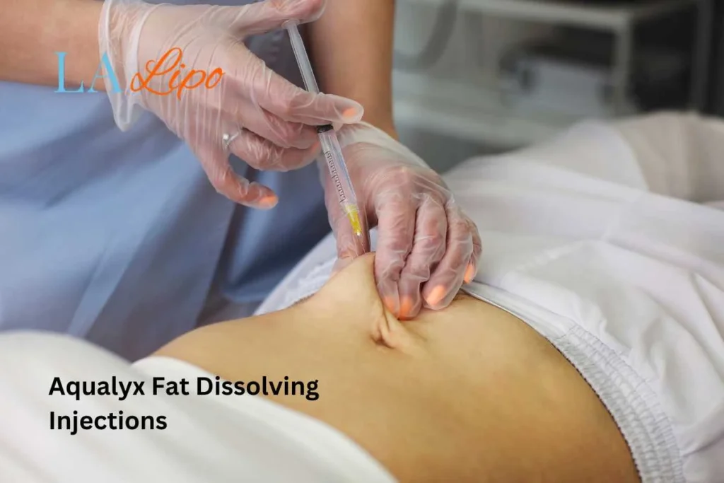woman having fat dissolving injections Greater London (Greenwich) in the stomach