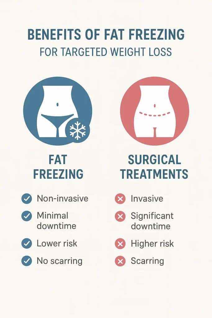graphic showing the benefits of fat freezing Greater London (Greenwich)